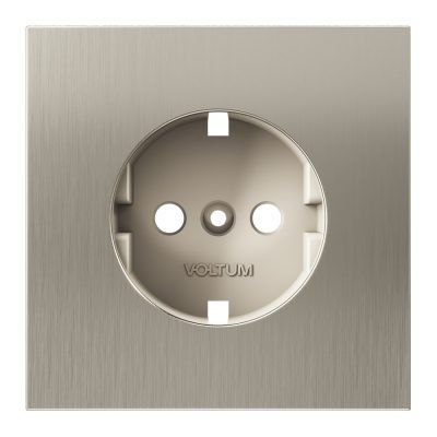 Накладка для розетки с заземлением, S70 Metal (никель)