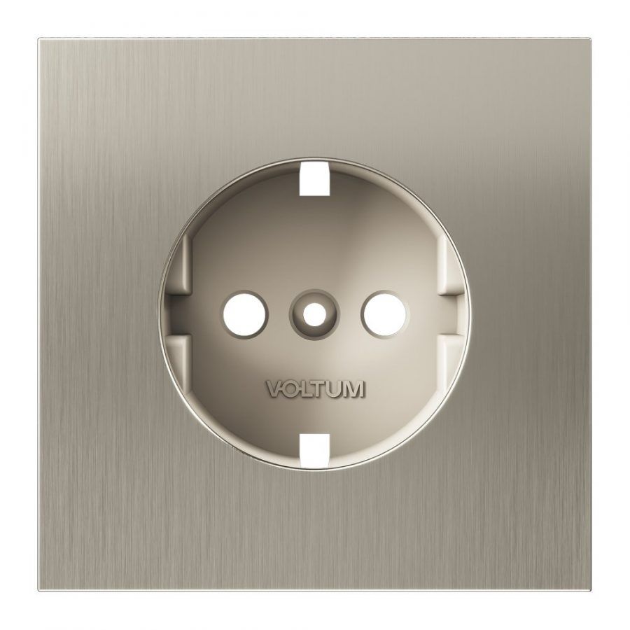 Накладка для розетки с заземлением, S70 Metal (никель)