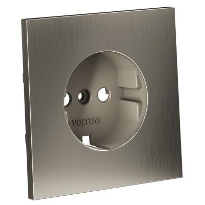 Накладка для розетки с заземлением, S70 Metal (никель)