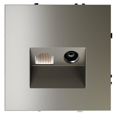 Розетка телевизионная встраиваемая VOLTUM S70 TV+RJ45 кат. 6, (шелк)