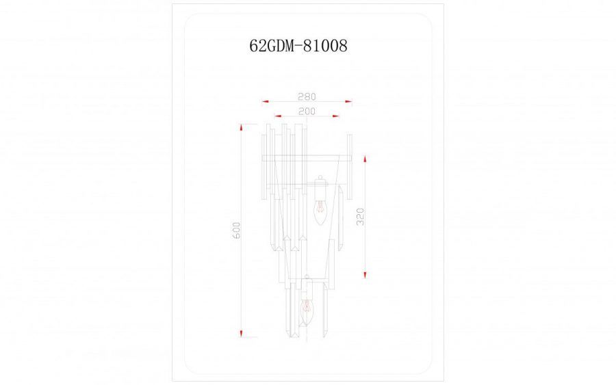 62GDM-81008 Бра Виктория (Vittoria) M золото 27*17*54см