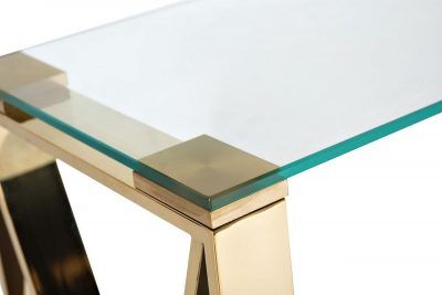 47ED-CST008/80GOLD Консоль прозр.стекло/золото 80*30*78см