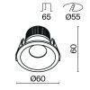 Встраиваемый светильник Technical DL034-01-06W3K-D-B