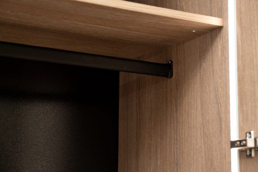 GD-10012/1-3 Шкаф Alto двух c выдв ящик,цвет дуб Урбан Кофейный,дверцы стекло(тонир) 100*57*228.5см