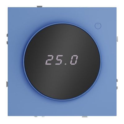 Терморегулятор электронный VOLTUM S70 с индикацией и датчиком, для теплого пола, (деним)