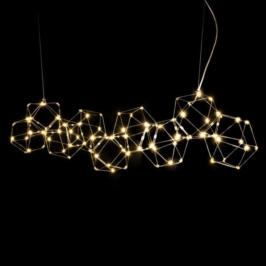 Люстра Bjork в линию  золото без вставок (9) L 140 см
