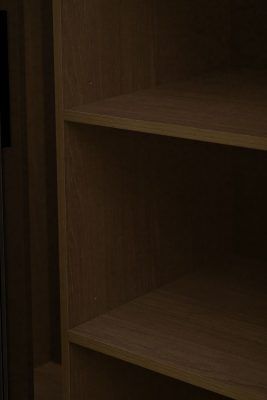 GD-10013/1-3 Шкаф Alto двухд c полками, цвет дуб Урбан Кофейный, дверцы стекло(тонир) 100*57*228.5см