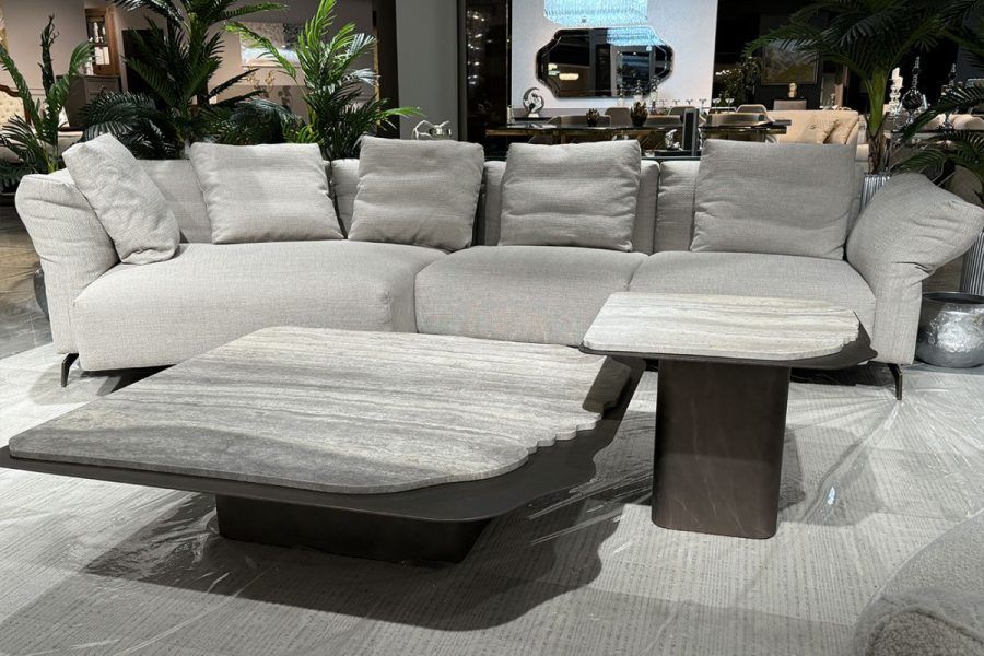 58DB-24056 Стол журнальный Травертин (Travertine) 120*120*29см