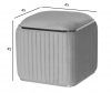 102AN-PUF-1300-SER Пуф Гларус (Glarus), велюр серый 45*45*45 см