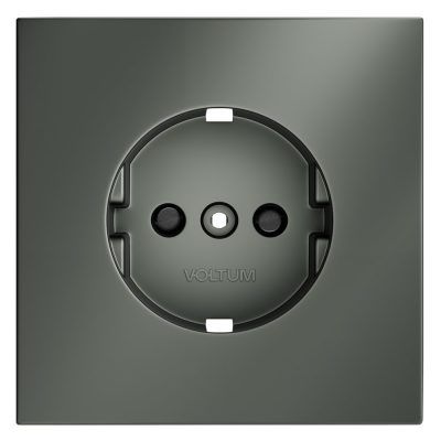Накладка для розетки с заземлением и защитными шторками, S70 (титан)