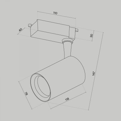 Трековый светильник Technical TR003-1-10W4K-M-W