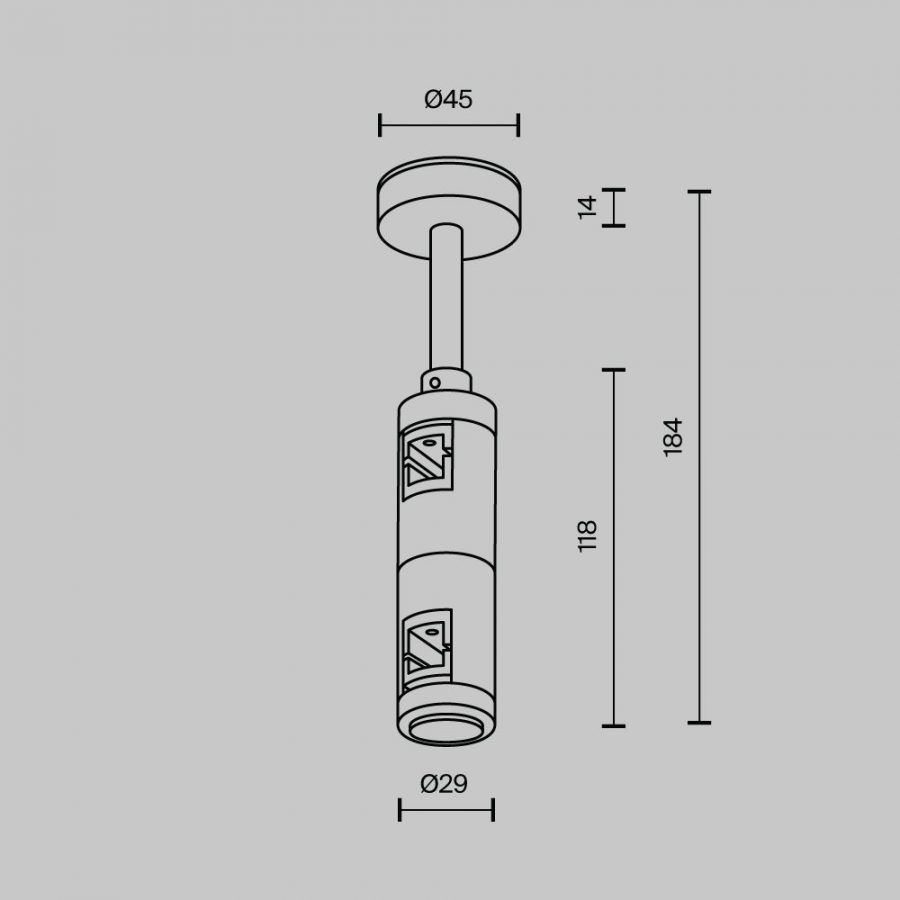 Комплектующие для систем освещения с токоведущими элементами Technical TRA156C-D1-BS