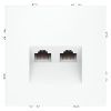 Розетка компьютерная встраиваемая VOLTUM S70 двойная RJ45+RJ45 кат.6, (белый матовый)