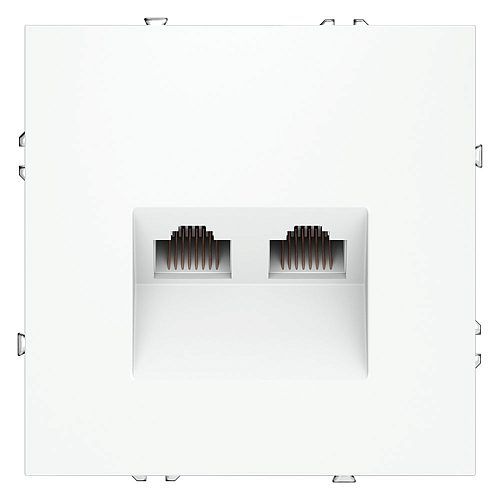 Розетка компьютерная встраиваемая VOLTUM S70 двойная RJ45+RJ45 кат.6, (белый матовый)