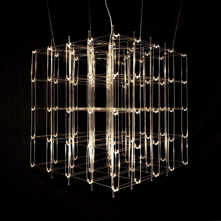 Люстра Cosmic Glass ячейка 20*20 см L120*75*60 хром