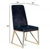 30C-DX-2014 BLU Стул велюр темно-синий/золото 49*65*99см