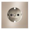 Накладка для розетки с заземлением и защитными шторками, S70 Metal (платина)