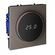Терморегулятор электронный VOLTUM S70 с индикацией и датчиком, для теплого пола, (капучино)