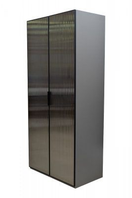 GD-10012-6 Шкаф Альто(Alto) двухд c выдв ящик,серый Кобальт, дверцы стекло(рифленое) 100*57*228.5см