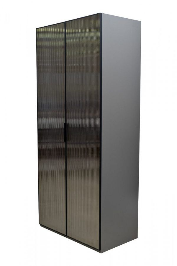 GD-10012-6-2 Шкаф Alto двухд c выдвиж ящик, цвет серый Кобальт, двер стекло(рифленое) 100*57*230.5см