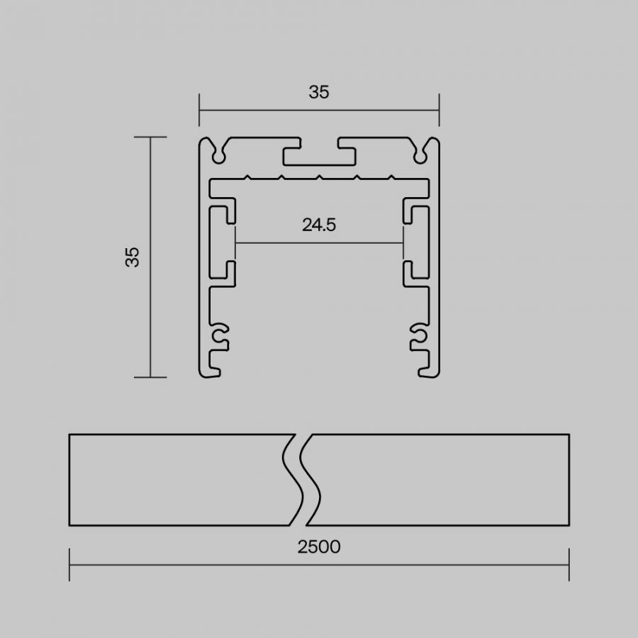 Профиль Led Strip ALM-3535R-B-D-2.5M