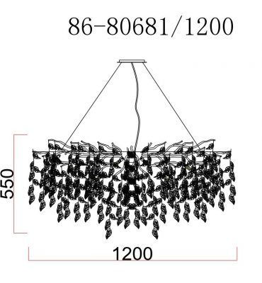 86-80681 Люстра d.120*45 см, металл цвет золото