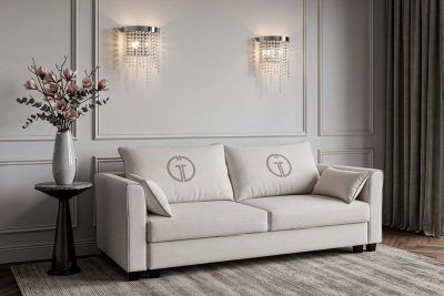 Диван Марко(Marco) трехмест. раскл., св.серый Koza2601-ECRU+Nev21 225*102*92см