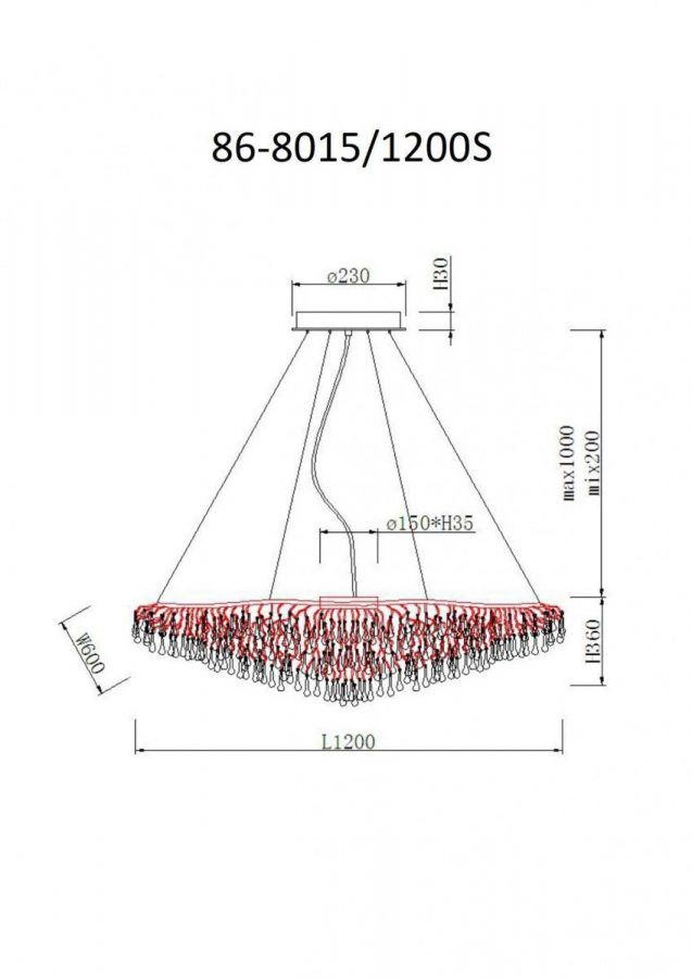 86-8015/1200S Люстра 120*h.36см, хром