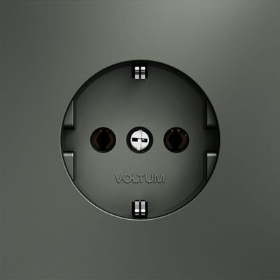 Розетка встраиваемая VOLTUM S70 с заземлением 16А, (титан)