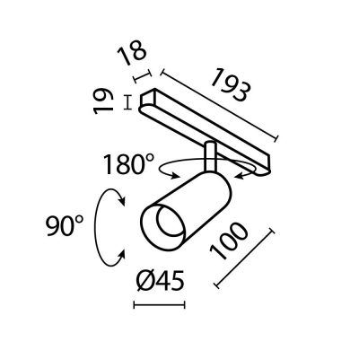 Трековый светильник Technical TR032-2-5W4K-M-B