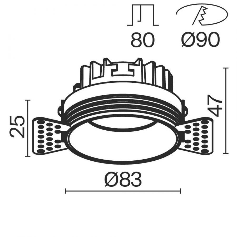 Встраиваемый светильник Technical DL055-8W3-4-6K-TRS-W
