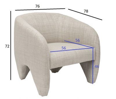 ZW-23081 Кресло Мольвено (Molveno) белое 76*78*72см