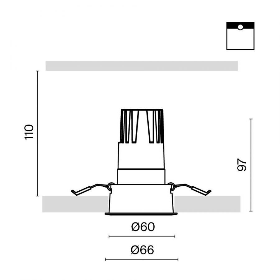 Встраиваемый светильник Technical DL116-10W-3K-B