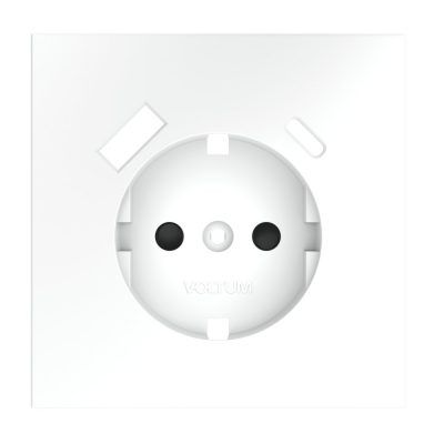 Накладка для розетки с заземлением и защитными шторками, с USB A+C, S70 (белый матовый)