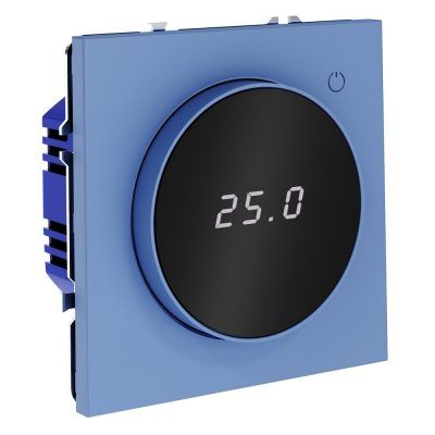 Терморегулятор электронный VOLTUM S70 с индикацией и датчиком, для теплого пола, (деним)