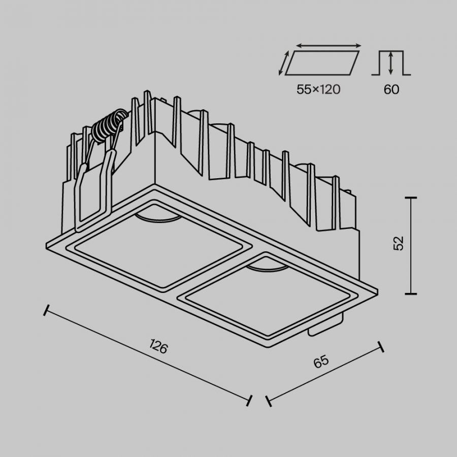 Встраиваемый светильник Technical DL043-02-10W4K-SQ-B-1