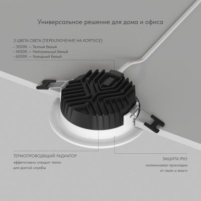 Влагозащищенный светильник Denkirs VERSA DK2461-WH