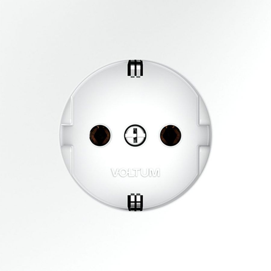 Розетка встраиваемая VOLTUM S70 с заземлением 16А, (белый матовый)