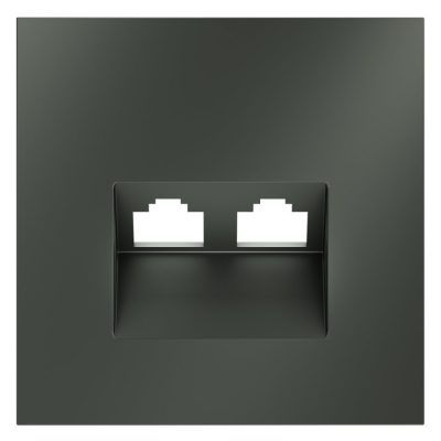 Накладка для розетки компьютерной двойной RJ45+RJ45 кат.6, S70 (титан)