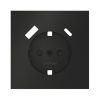 Накладка для розетки с заземлением и защитными шторками, с USB A+C, S70 (черный матовый)