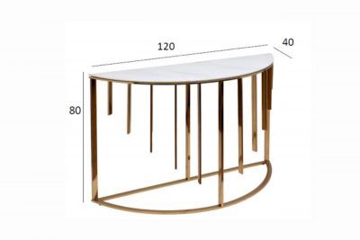 GY-00003 Консоль мрам.стекло/золото 120*40*80см
