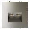 Розетка компьютерная встраиваемая VOLTUM S70 двойная RJ45+RJ45 кат.6, (шелк)