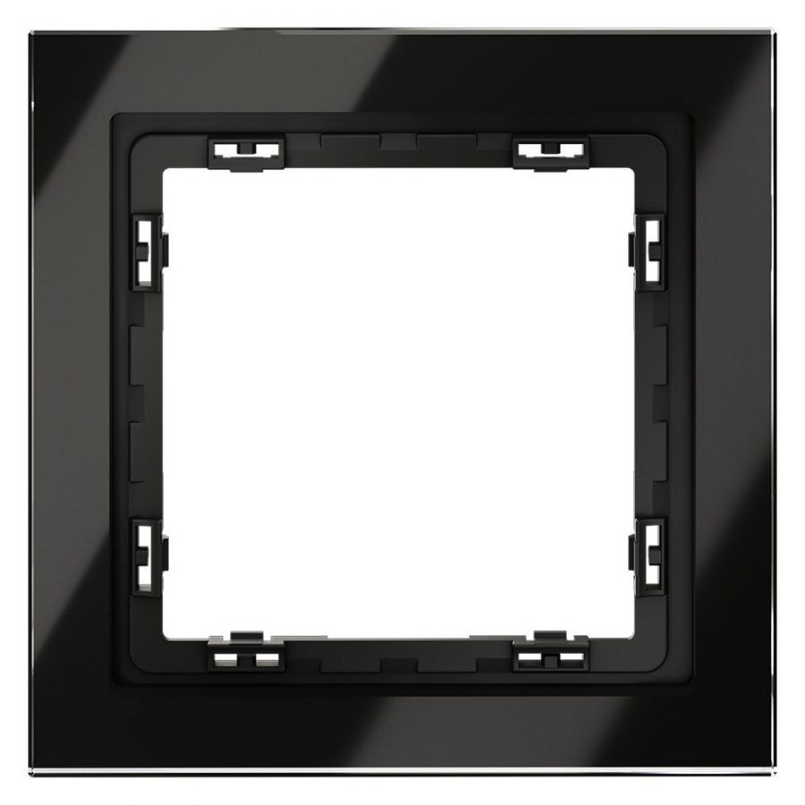 Рамка стеклянная VOLTUM S70 на 1 пост, (черный,стекло)