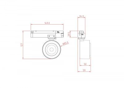 Трековый светильник Technical TR023-1-12B3K