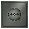 Розетка встраиваемая VOLTUM S70 с заземлением и защитными шторками, 16А, (титан)