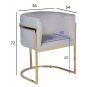 30C-DX-2010-1 LBG Кресло велюр серо-голубой 54*56*72см