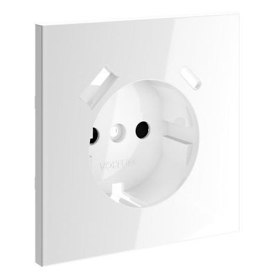 Накладка для розетки с заземлением и защитными шторками, с USB A+C, S70 (белый глянцевый)