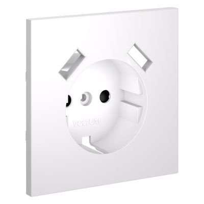 Накладка для розетки с заземлением и защитными шторками, с USB A+A, S70 (белый матовый)