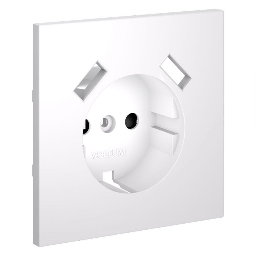 Накладка для розетки с заземлением и защитными шторками, с USB A+A, S70 (белый матовый)