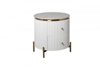 77IP-GD009-TUMB/1 Тумбочка 2 ящика с мраморной столешницей d51*55см